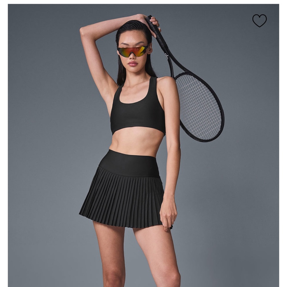 ALO Yoga Black Pleated Skirt